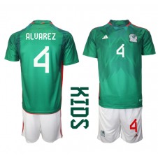 Mexico Edson Alvarez #4 Hjemmedraktsett Barn VM 2022 Kortermet (+ korte bukser)